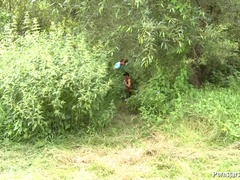 Grote mammen, Sperma in mond, Sperma shot, Buiten, Pornster, Gezichtspunt, Openbaar, Kort haar