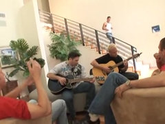 Gros cul, Gros seins, Blonde, Queue, Double pénétration anale, Partouze, Groupe, Orgie