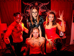 Член, Собачьи, Вчетвером, Очки, Белье, Маски, Вечеринка, Чулки