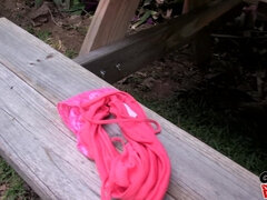 Américain, Sucer une bite, Brunette brune, Masturbation, De plein air, Pov, Rasée, Nénés