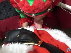 18 yo Blonde Elf Braces gets fucked by santa