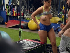 Americano, Negro, Mamada, Gimnasio, Latina, Lamidas, Coño, Voyeur