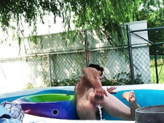 Rectal SQUIRTING IN THE SWIMMING POOL