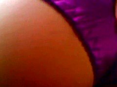 Purple satin panties in your face