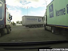 Leie, Schlampe, Blasen, Braunhaarige, Auto, Tschechisch, Realität, Schlampe