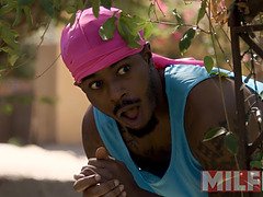 London River flaunts her big tits & ass in public while cheating on her husband with a black gardener