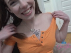 Innocent "girl next door" Venus Vixen gets her tight pussy eaten in POV