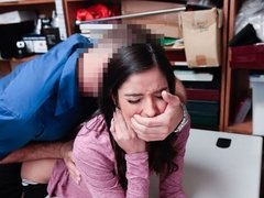 Grosser schwanz, Blasen, Braunhaarige, Hardcore, Lingerie, Büro, Polizei, Realität