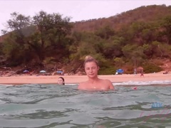 Enthousiasteling, Strand, Badpak, Masturbatie, Naakt, Gezichtspunt, Openbaar, Roken