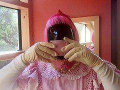 Sissy Marcia swallows 2,16 inch thick Cock - Gag