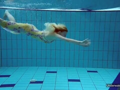 Amateur, Checa, Pequeña, Piscina, Público, Adolescente, Apretado, Bajo el agua