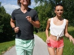 Pijpbeurt, Bruinharig, Handbeurt, Zoenen, Doordringend, Saunazaal, Geschoren, Tiener