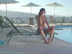 Badpak, Universiteit, Brillen, Natuurlijke tieten, Doordringend, Kut duiken, Alleen, Tieten likken