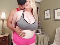 Belle grosse femme bgf, Blonde, Sucer une bite, Rondelette, Interracial, Sport