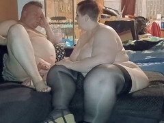 ぽっちゃり, デカ尻, カップル, ヨーロピアン, 食べ物, 手コキする, Hd, オナニー