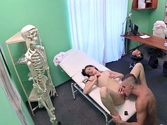 Brunette cheating with doctor