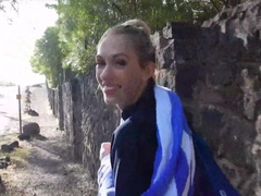 Blondine, Blasen, Flashen, Handjob, Im freien, Zierlich, Pov, Titten