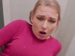 Amateur video of girl in pink outfit having sex in changing room
