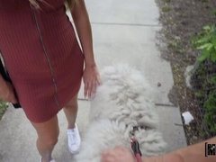 Blondine, Schwanz, Hundestellung, Europäisch, Aufs gesicht abspritzen, Brille, Im freien, Tanga