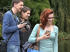 Redhead European student