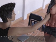 Tridimensionnel, Salle de bains, Britannique, Chatte