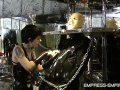 Brunette brune, Femme dominatrice, Hd, Latex, Lesbienne, Caoutchouc, Esclave, Strapon