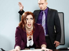 Grosser arsch, Grosser schwanz, Hundestellung, Behaart, Büro, Penis, Kurzes haar, Titten