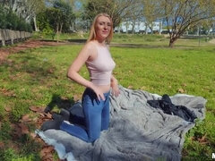 Blasen, Geschnappt, Sperma im mund, Schwanz, Geld, Orgasmus, Im freien, Jungendliche (18+)