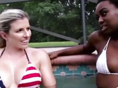 Bikini, Blondine, Fingern, Lesbisch, Im freien, Schwanger, Titten, Unter wasser