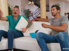 Double Fucking Cucking Interracial Threesome: Alex Jones and Scott Nails, seduced by MILF slut Lily Lou in front of her cuckold hubby in bondage