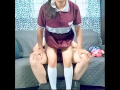Amateur, Casero, Inocente, Latina, Mexicano, Estudiante, Maestra, Uniforme