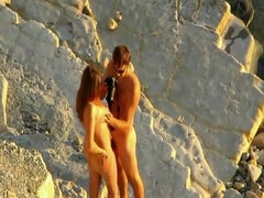 Leie, Arsch, Strand, Spermaladung, Handjob, Milf, Nudist, Ehefrau