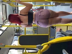 Arsch, Brasilien, Bus, Verrückt, Hausmädchen, Prostituierte, Öffentlich, Spanner
