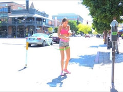 Lingerie, Masturbation, Orgasmus, Öffentlich, Solo, Weibliche ejakulation, Strümpfe, Spielzeuge