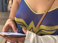 Paar, Flashen, Nippel, Im freien, Öffentlich, Zug, Ehefrau