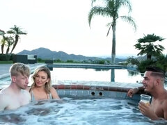 デカチン, デカパイ, バイセクシャル, チン, Hd, 異人種間, なめる, 三人