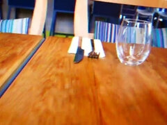 [ Polish couple] Wet proposal. Blowjob under table in Restaurant