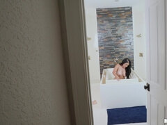 浴室, 茶髪の, 巨乳な, イマラチオ, 自然山雀, ハメ撮り, 現実, オッパイの