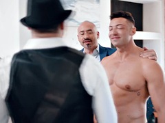 Straight boyfriend-to-be gets fucked by male stripper during bachelor party!