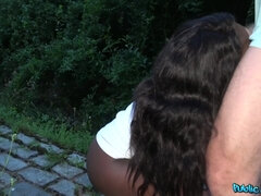 Ebony stunner Jai James makes love with driver outdoors