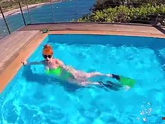 Badpak, Pijpbeurt, Vies praten, Vrouw, Vingeren, Hd, Masturbatie, Gezichtspunt