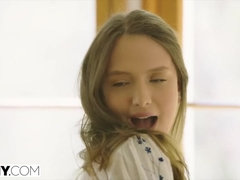 18, 舐める尻, フェラチオ, 茶髪の, なめる, ポルノスター, 馬乗り, ティーン