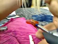 素人, アナル, デカ尻, ブロンド, フェラチオ, 一人, オッパイの, おもちゃ