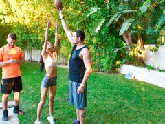 デカチン, フェラチオ, バック, ダブル開発, 手コキする, 3p男男女, ティーン, 三人