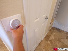 Stepbrother getting his dick rubbed by his stepsister