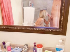 Blond, Pijpbeurt, Broeder, Condoom, Sperma in mond, Slipje, Kort haar, Taboe