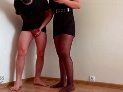 Cfnm, Füsse, Weibliche domination, Fussjob, Herrin, Strumpfhose, Polizei, Sklave