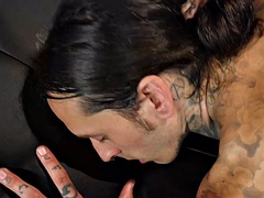 素人, アナル, 彼氏, ゲイ, 毛深い, 下着, オフィス, タトゥー