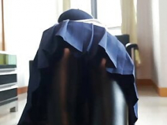 Bruinharig, Dominante vrouw, Latex, Leer, Masseren, Orgasme, Panty, Mager