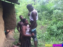 Some where in Africa, married house wife caught by the husband having sex with stranger in her husband local hurt at day time,watch The punishment he